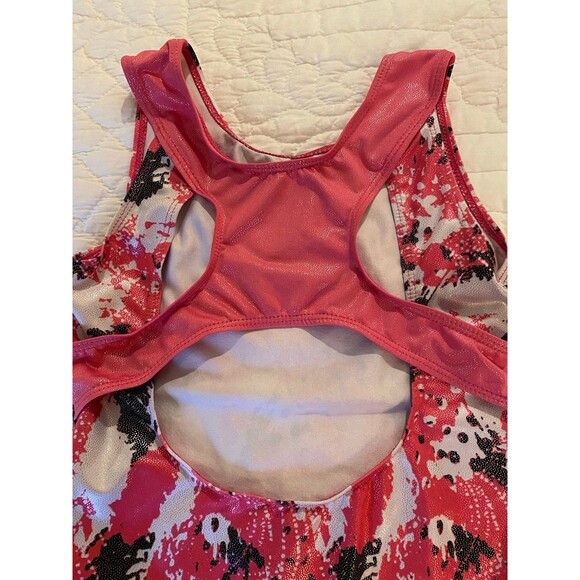 Womens Swimsuit One Piece Sz 14 Pink Sparkly Actionback Competition  Dive Beach - Picture 6 of 9